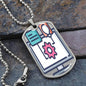 shineon-pro-vip-support.5c8abf3a ShineOn, Graphic Dog Tag with Necklace, shatterproof liquid glass coating and 18k gold finish option. Rectangle