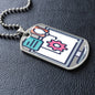 shineon-pro-vip-support.5c8abf3a ShineOn, Graphic Dog Tag with Necklace, shatterproof liquid glass coating and 18k gold finish option. Rectangle