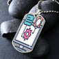 shineon-pro-vip-support.5c8abf3a ShineOn, Graphic Dog Tag with Necklace, shatterproof liquid glass coating and 18k gold finish option. Rectangle