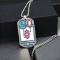 shineon-pro-vip-support.5c8abf3a ShineOn, Graphic Dog Tag with Necklace, shatterproof liquid glass coating and 18k gold finish option. Rectangle