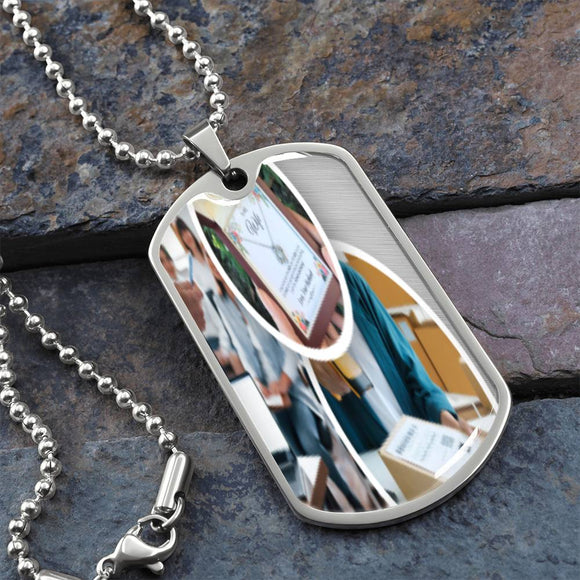 shineon-pro-banner-picture.85e15e5f ShineOn, Graphic Dog Tag with Necklace, shatterproof liquid glass coating and 18k gold finish option. Rectangle