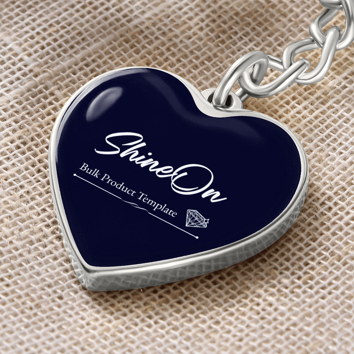 ShineOn, Graphic Heart  Keychain, shatterproof liquid glass coating and 18k gold finish options