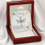 ShineOn, Dragonfly Necklace,Stainless steel and Rose Gold Heart, to Mom