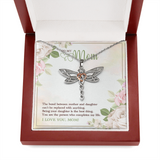 ShineOn, Dragonfly Necklace,Stainless steel and Rose Gold Heart, to Mom