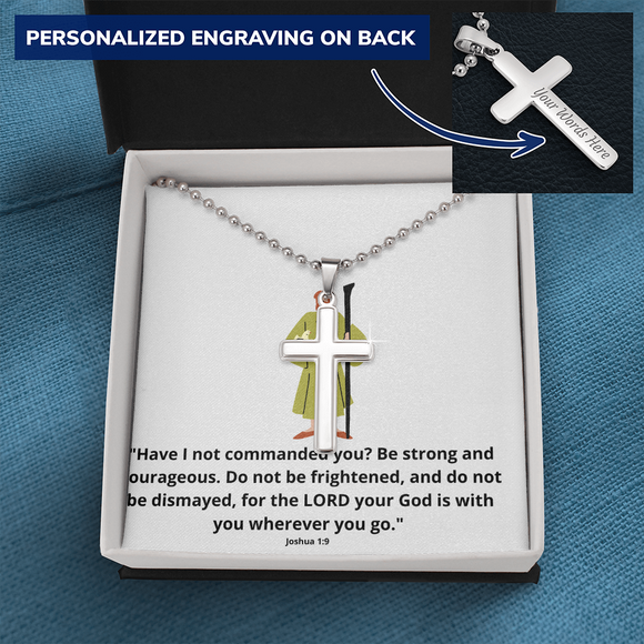ShineOn, Personalized Cross necklace,    bible Script