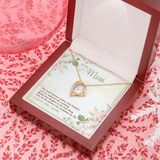 ShineOn, Forever love White gold, Yellow Gold finish necklace, with 6.5mm Zirconia