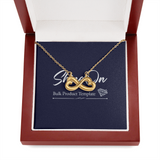 ShineOn, infinity Heart Necklace with 14k white gold or 18 K yellow gold finish