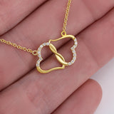 ShineOn, A pair o f Solid Gold Hearts with 18 0.07 carat Diamond. Symbol of Everlating Love, Necklace