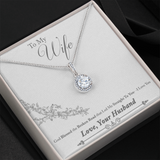ShineOn,Etnernal Hope Necklace White Gold over  stainless steel,8mm cushion-cut center cubic zirconia crystal 1.2mm accent CZ crystals, 16-18 inch chain