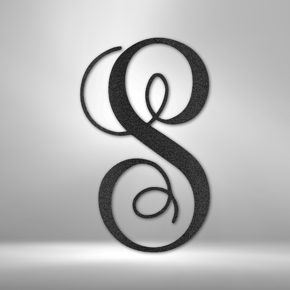 ShineON, Classic initial  Monogram, Steel Sign, Black, Silver, Copper