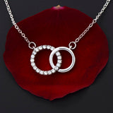 ShineOn, Perfect Pair Necklace, dipped in white gold with 20 dazzling cubic Zirconia crystals.ith, 46cm +2cm length
