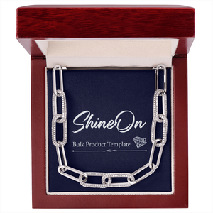 ShineOn, Forever Linked Necklace.14k white Gold finish,46cm + 6cm Yellow Gold finish, with 700 pave set Cubic Zirconia