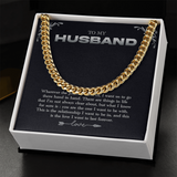To my husband_3 Cuban Link Chain in Polished Stainlless  or 14K Yellow Gold, Perfect Gift for Any occasion including Father's Day and Birthday.. Adjustable length 18-22 inch.