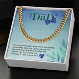 Dad Cuban Link Chain in Polished Stainlless  or 14K Yellow Gold, Perfect Gift for Any occasion including Father's Day and Birthday.. Adjustable length 18-22 inch.