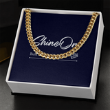 Cuban Link Chain in Polished Stainlless  or 14K Yellow Gold, Perfect Gift for Any occasion including Father's Day and Birthday.. Adjustable length 18-22 inch.