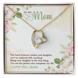 ShineOn, Forever love White gold, Yellow Gold finish necklace, with 6.5mm Zirconia