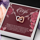 wife 4 watermark free - 복사본 - 복사본 ShineOn, Interlocked   two  hearts necklace, Symbol  of Never ending Love, 18-22 inch cable chain