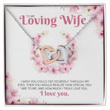 Wife, ShineOn, Interlocked   two  hearts necklace, Symbol  of Never ending Love, 18-22 inch cable chain