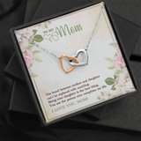 Mom, ShineOn, Interlocked   two  hearts necklace, Symbol  of Never ending Love, 18-22 inch cable chain