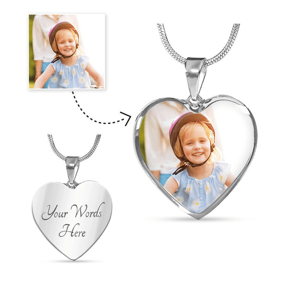 Luxury necklace with bungle and heart pendants